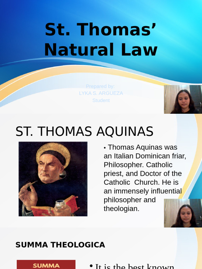 Group 21-St. Thomas' Natural Law | PDF | Thomas Aquinas | Natural Law