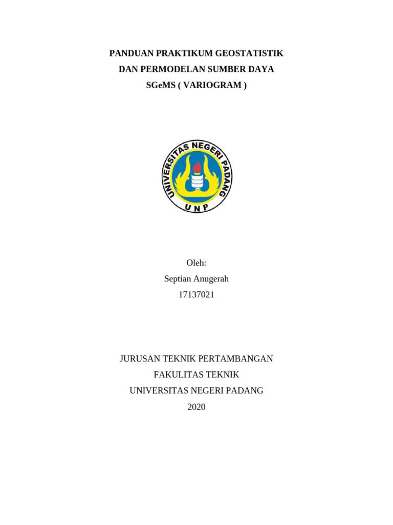 Panduan Praktikum Yang Ke 5 Menggunakan Software SGeMS Untuk Variogram ...