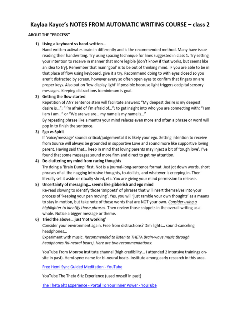 QMN AW Course Class 2 Notes - Process and Questions To Ask | PDF | Fear ...