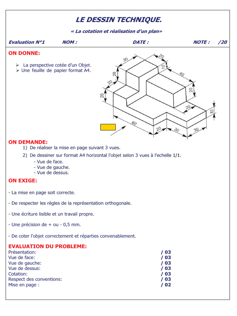 Cotation et Plans Techniques A4 | PDF