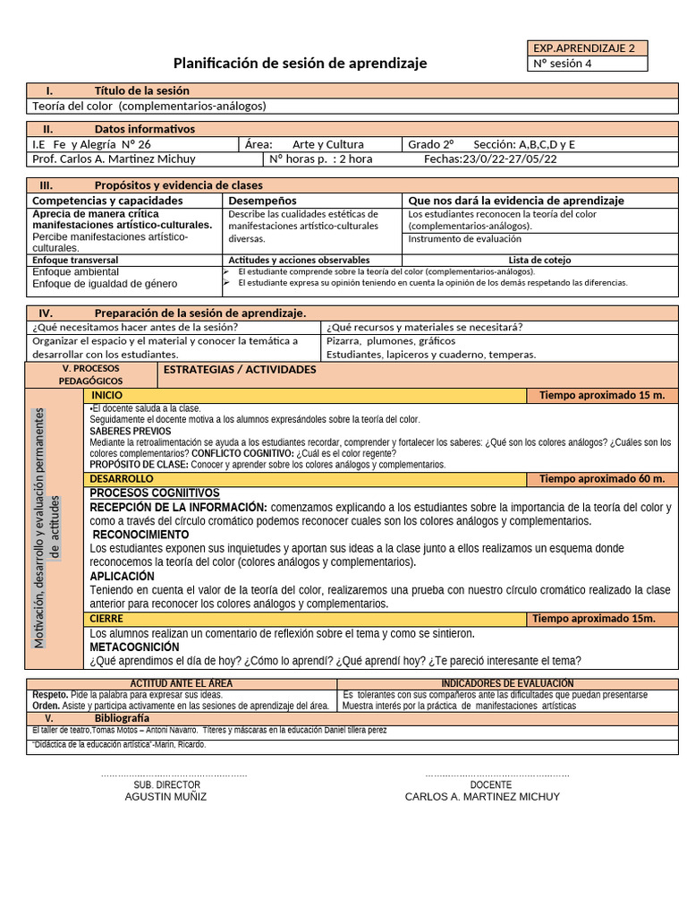 Ejemplos de Colores Complementarios | PDF | Color | Aprendizaje