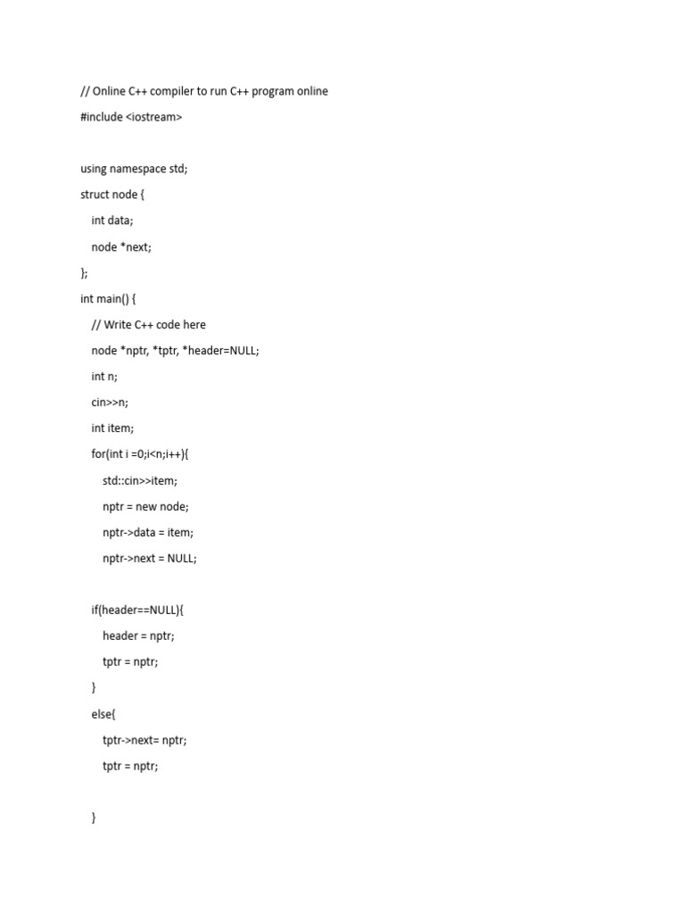 C Program of Singly Linked List | PDF