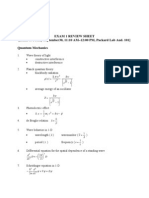 Exam 1 Review Sheet (Exam 1: Friday September30, 11:10 AM-12:00 PM, Packard Lab Aud. 101) Quantum Mechanics