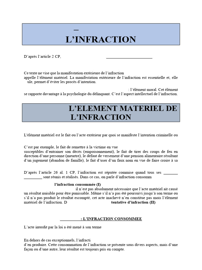 Élément matériel de l'infraction | PDF | Crimes | Crime et violence