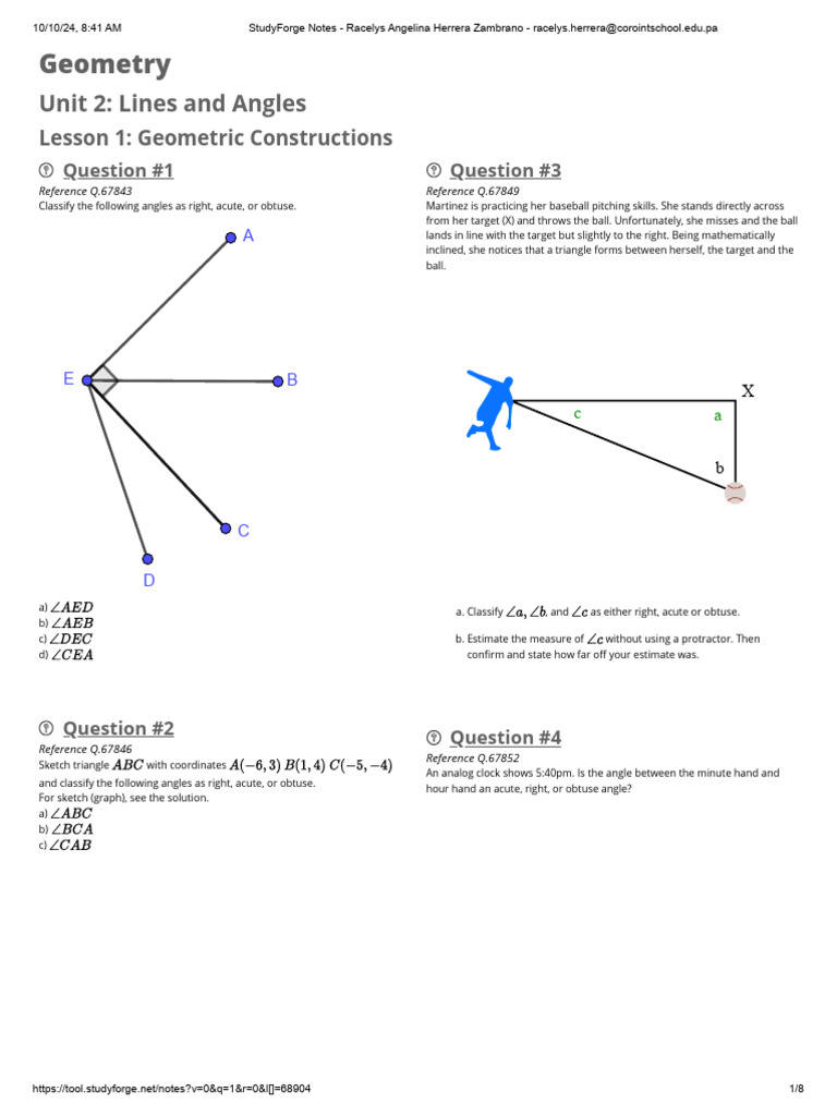 Unit 2 lesson 1 geometry pdf angle triangle