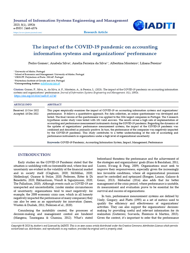 The Impact of The Covid 19 Pandemic On Accounting Information Systems ...