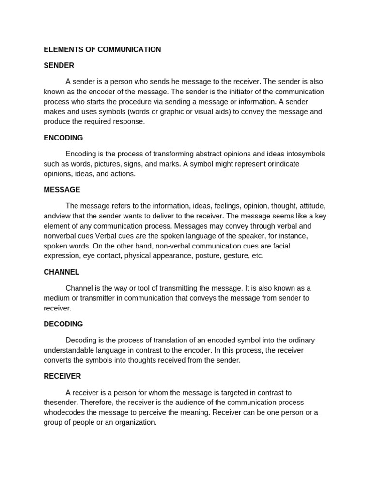 Elements of communication pdf communication psychological concepts