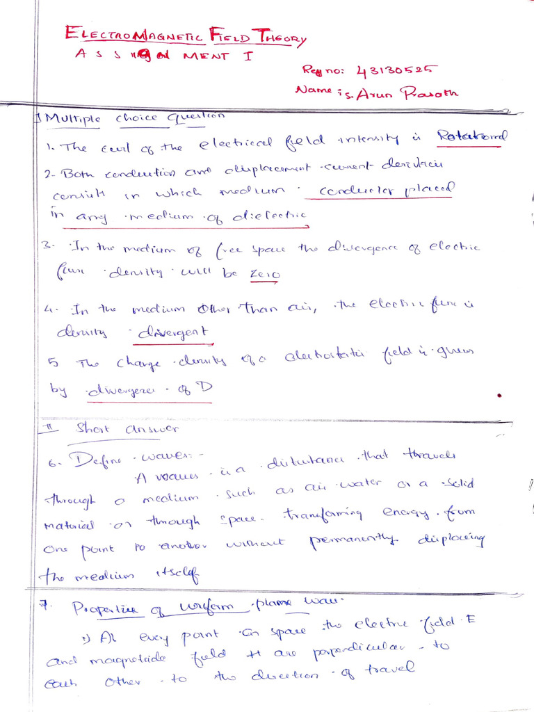Electromagnetic Field Theory Pdf