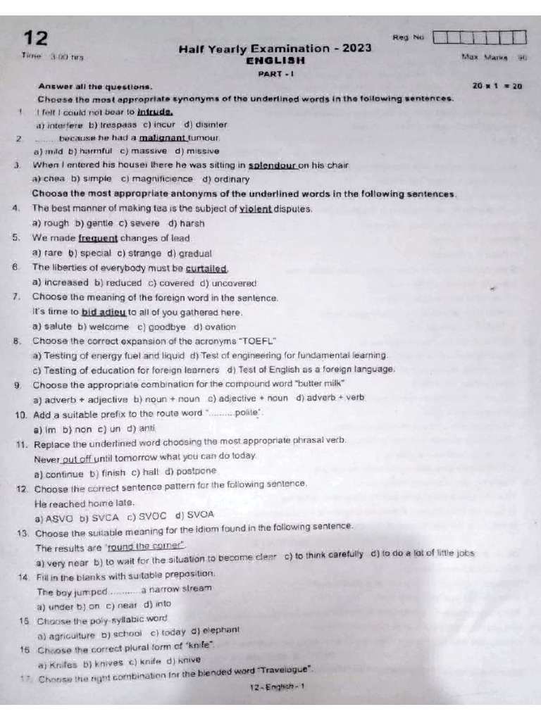 12TH ENGLISH BOARD QUESTION PAPER 2023 PDF DOWNLOAD visual data 7