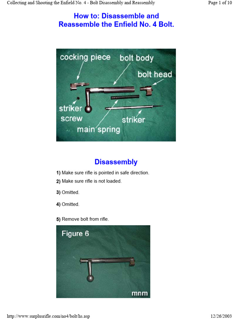 Enfield No 4 Bolt Hs | PDF | Screw | Weapon Design