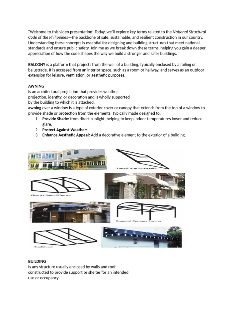 Key Terms in Philippine Structural Code | PDF | Beam (Structure) | Building