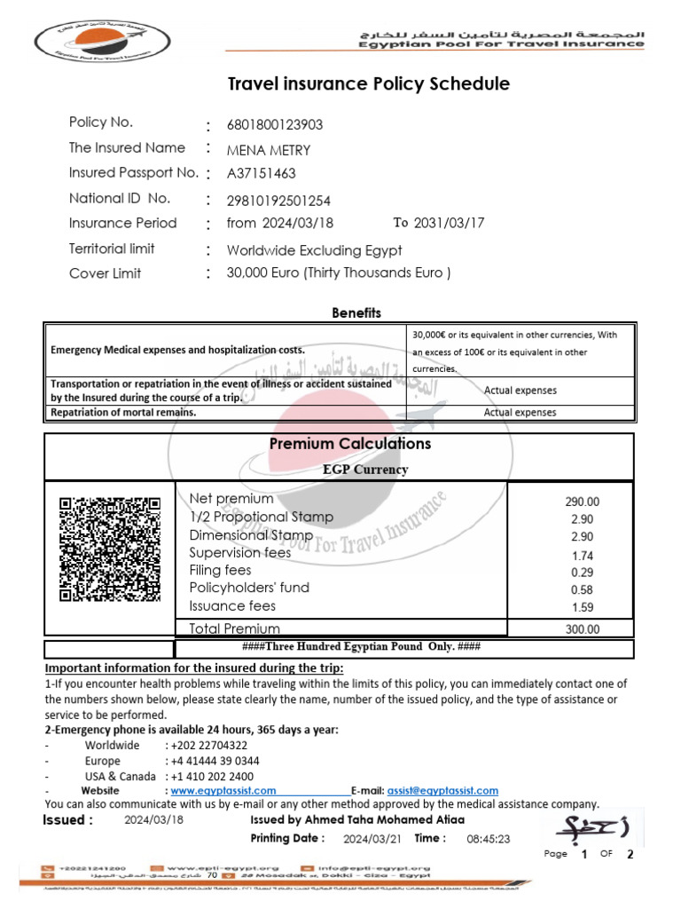 Travel Insurance Policy Overview | PDF | Insurance
