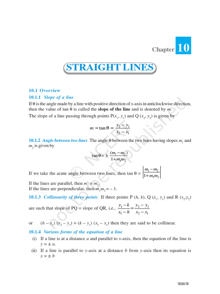 Straight Lines: Concepts and Equations | PDF | Triangle | Line (Geometry)