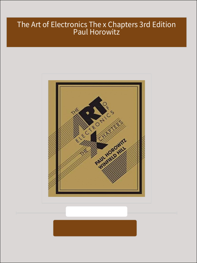 Full Download The Art of Electronics The x Chapters 3rd