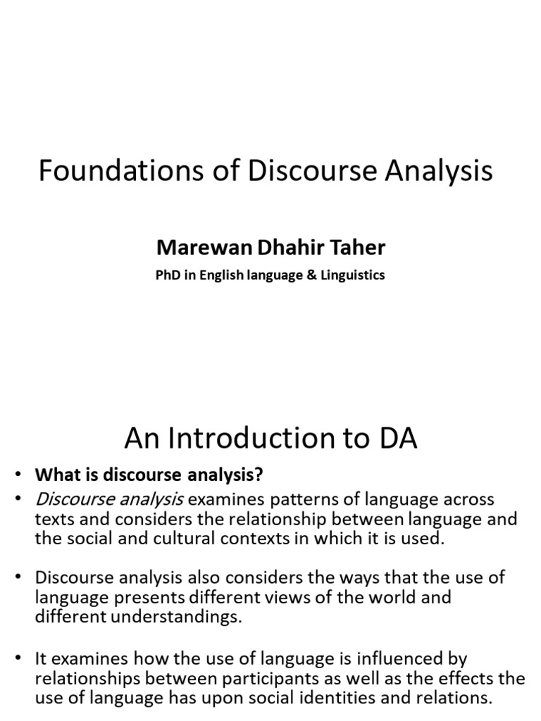 Foundations of Discourse Analysis | PDF | Linguistics | Discourse