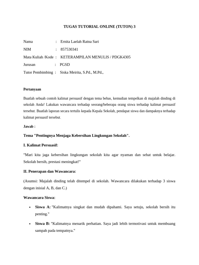 Tugas tutorial online 3 keterampilan menulis pdgk4305 pdf
