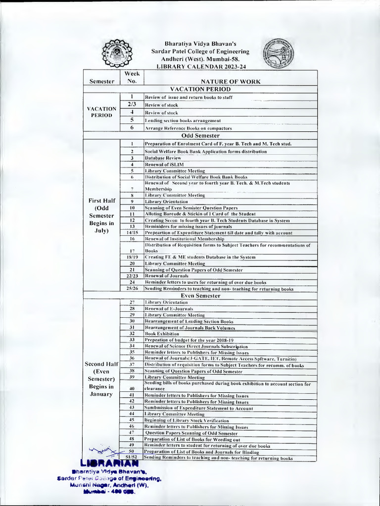 Library Calander 2023 24 | PDF | Computing