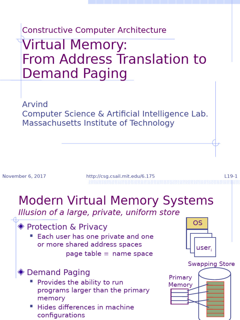 L19-VirtualMemory | PDF | Cpu Cache | Computer Data Storage