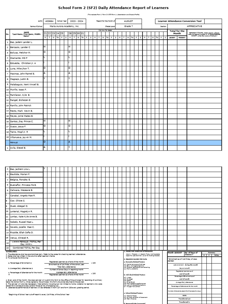 SF 2- JANUARY 24 | PDF | Human Life Stages | Human Development