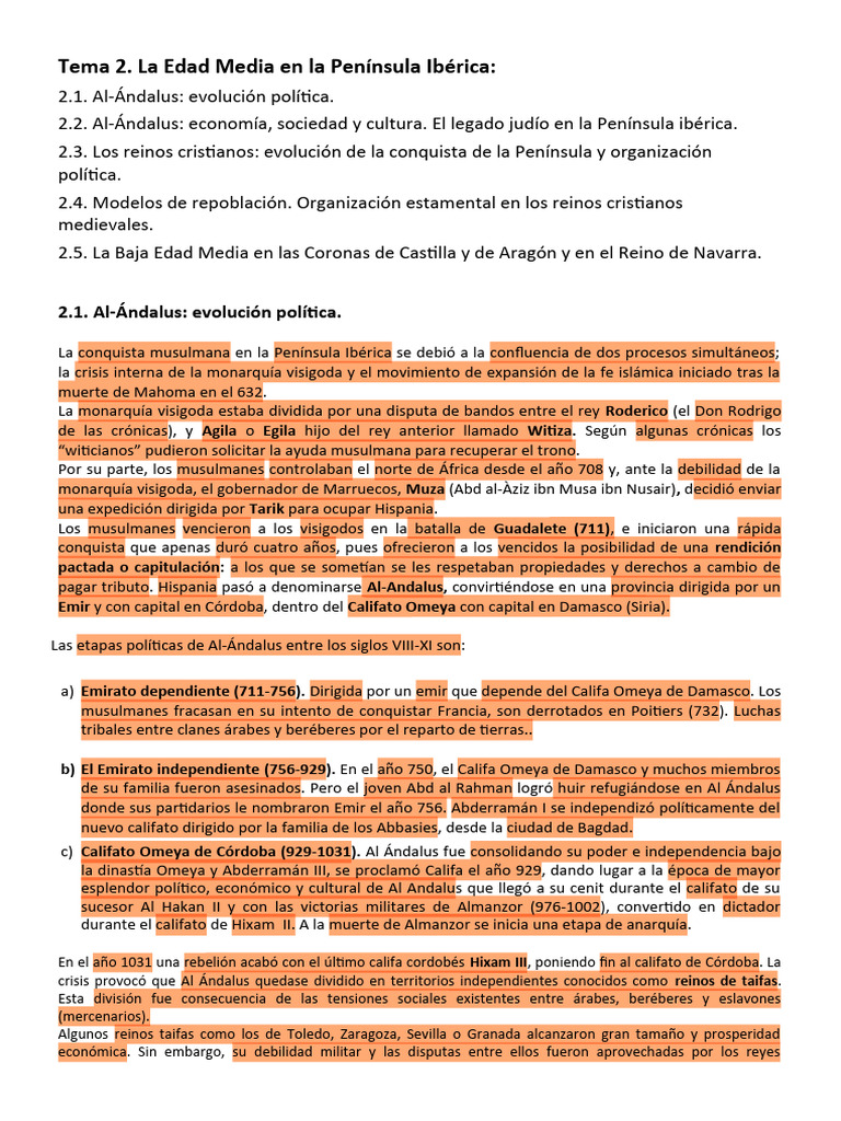 Historia de Al-Ándalus en la Edad Media | PDF | Al Andalus | Edades medias