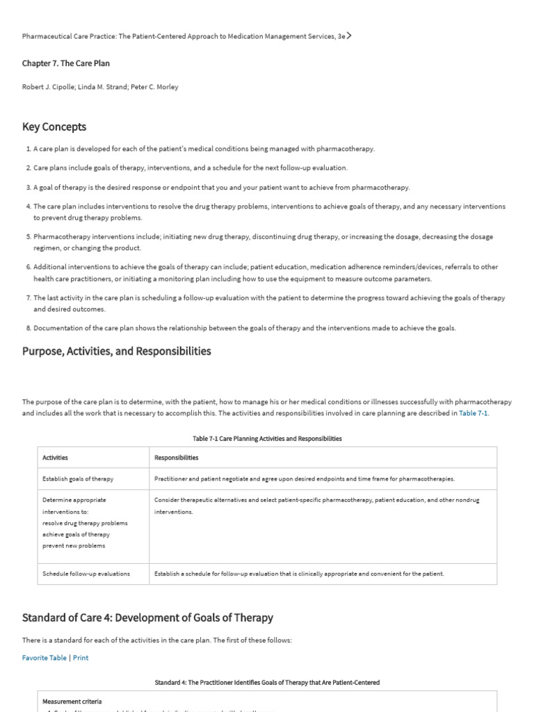 Patient-Centered Care Plans in Pharmacy | PDF | Health Care | Intensive ...