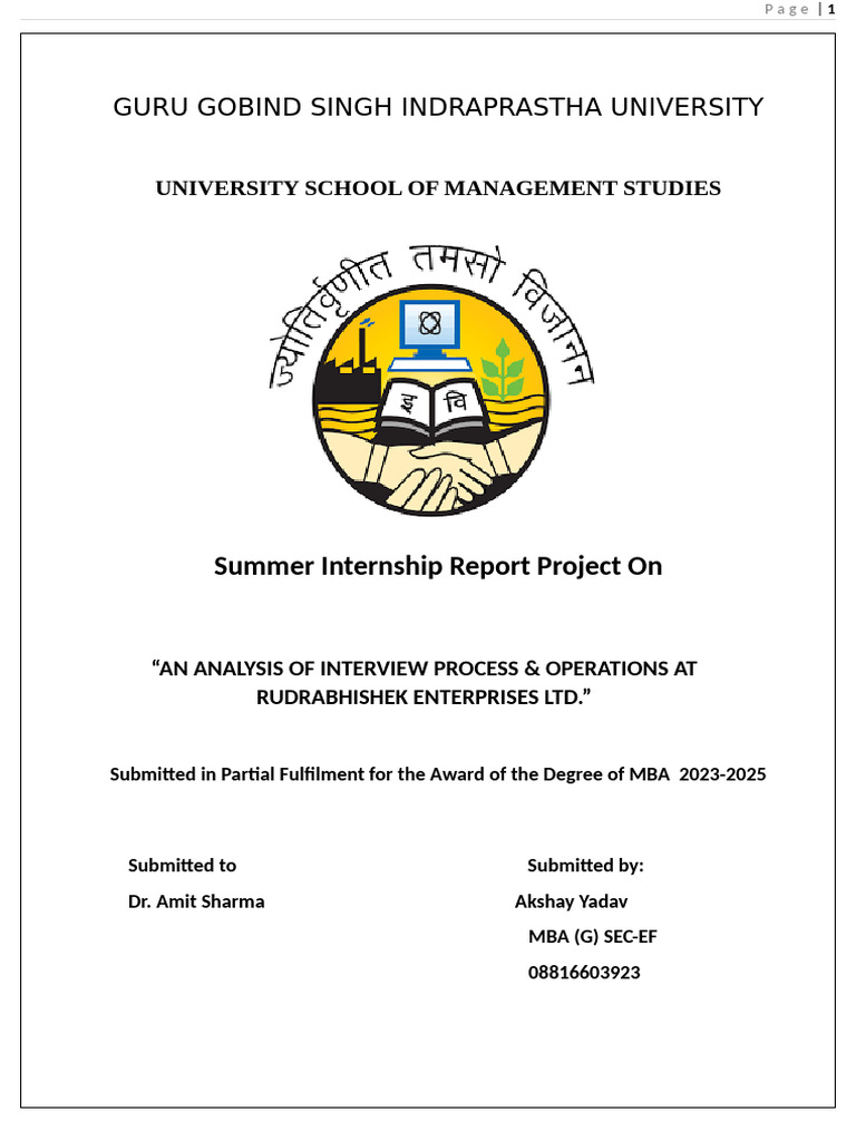 3 Summer Internship | PDF | Human Resources | Infrastructure
