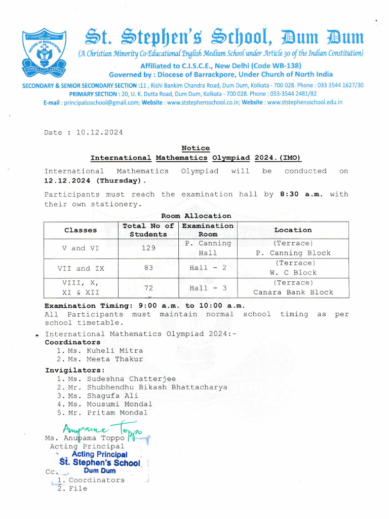 Maths Olympiad 2024 Exam Details | PDF