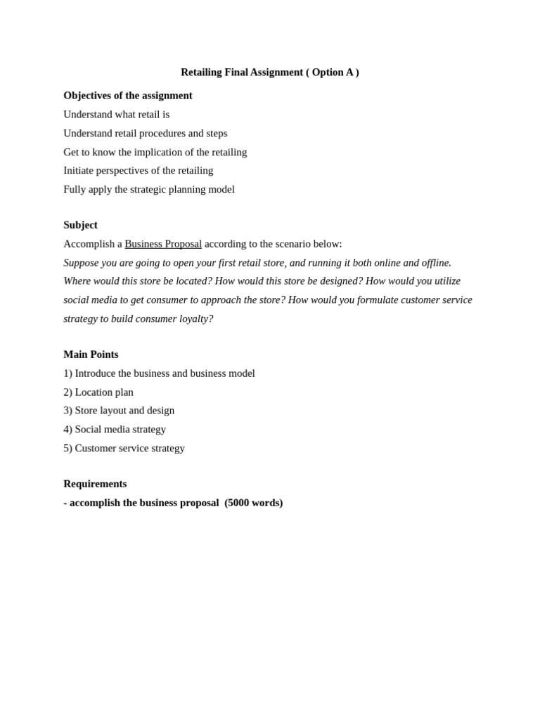 Retailing Final Assignment | PDF
