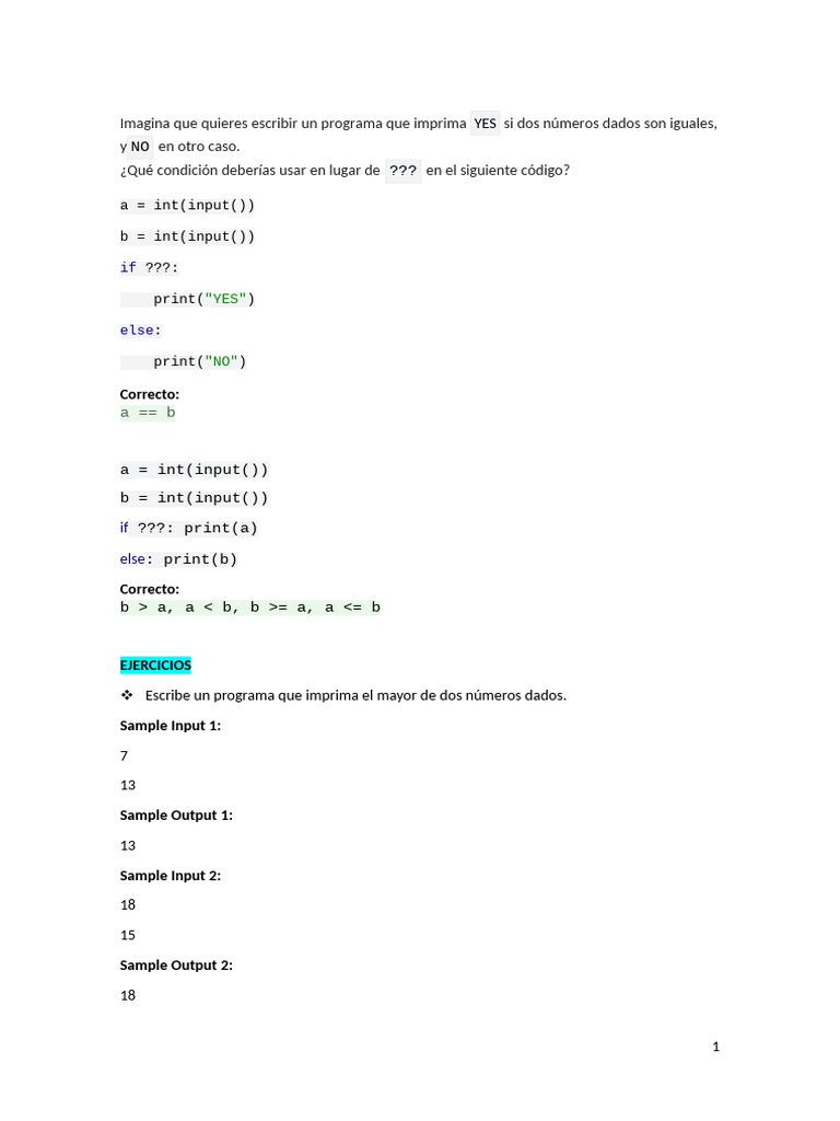Ejercicios de Programación en Python | PDF | Programación de ...
