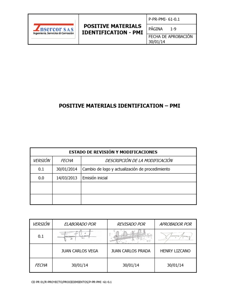 Identificación Positiva de Materiales PMI | PDF | Acero