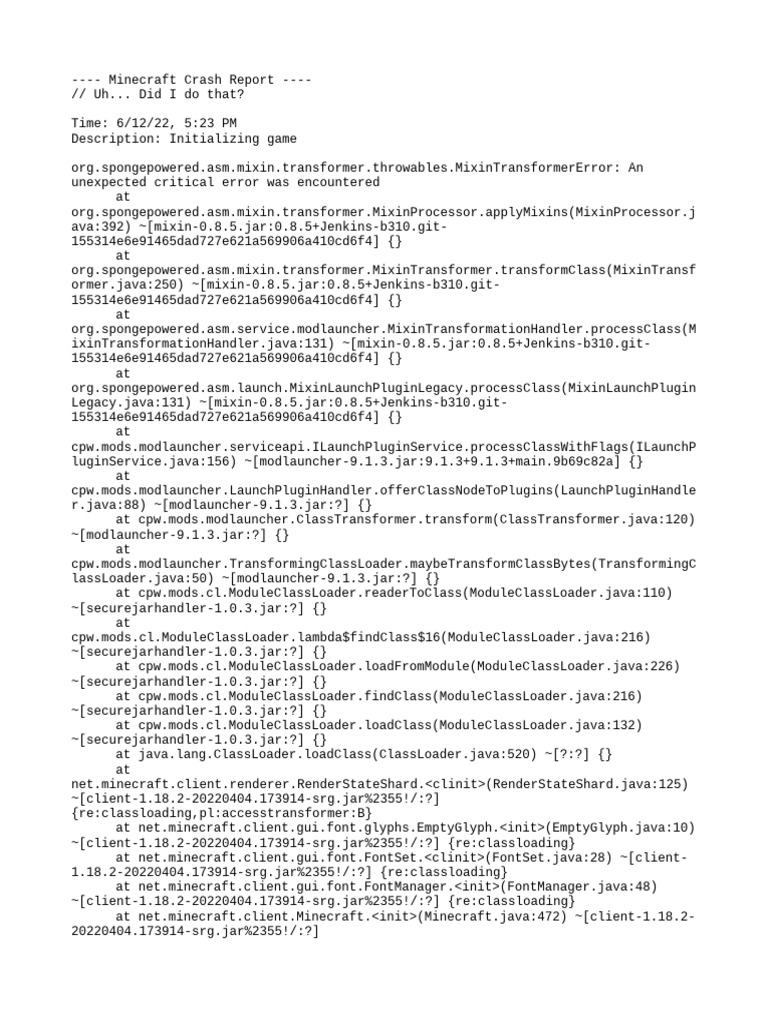 Minecraft Mixin Transformer Error | PDF | Computer Libraries ...