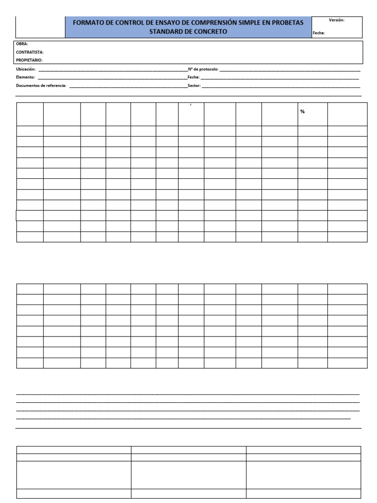 Control de Ensayo de Concreto en Probetas | PDF