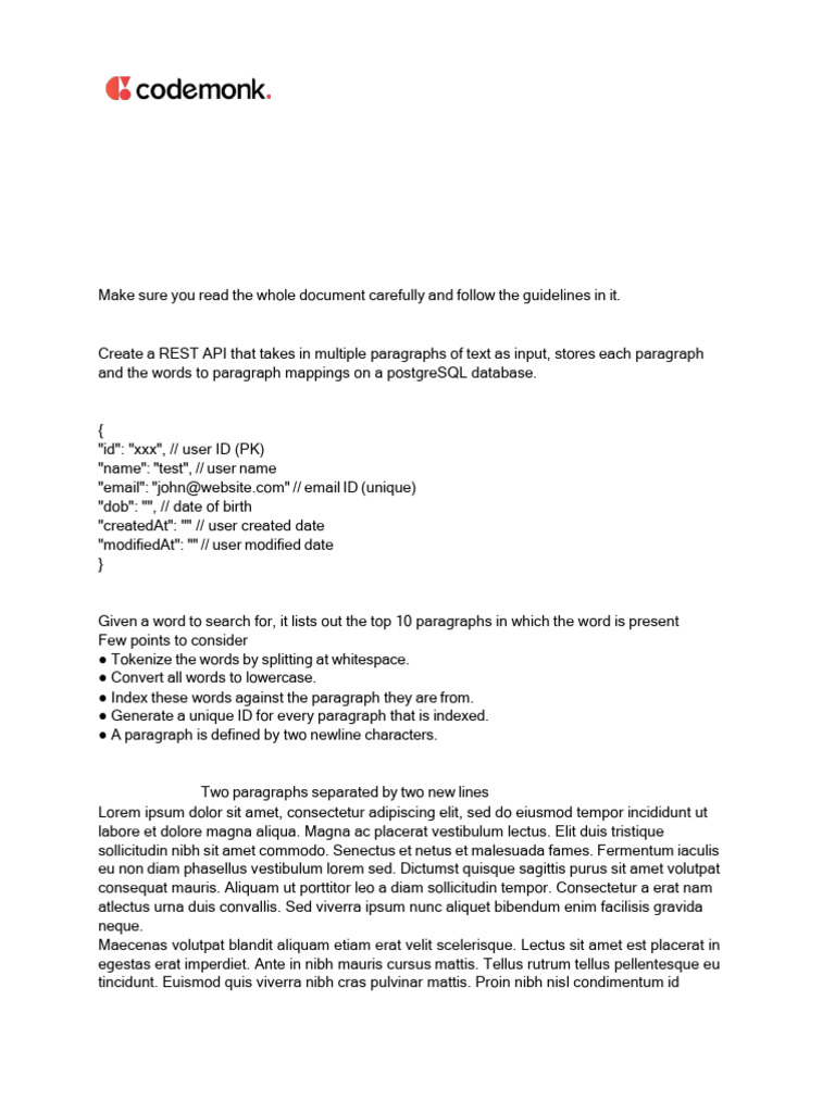 Backend Developer API Assignment | PDF | Software Development ...