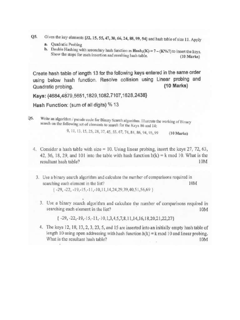 Practice problems on module searching pdf
