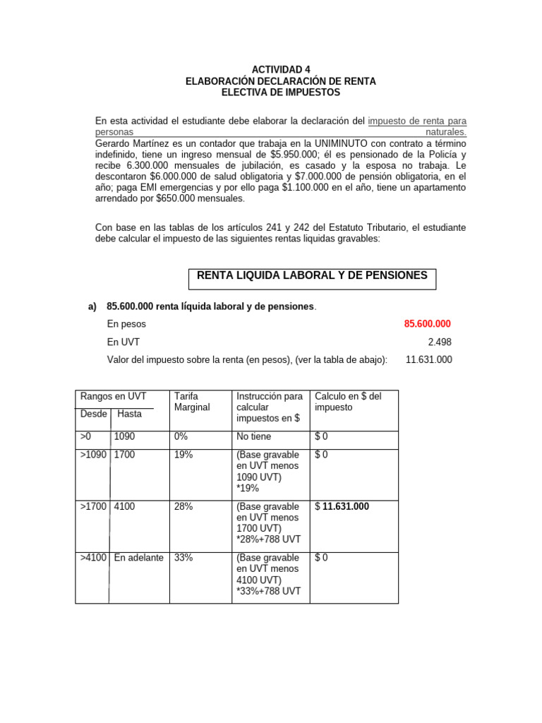Declaración de Renta para Personas Naturales | PDF | Finanzas ...