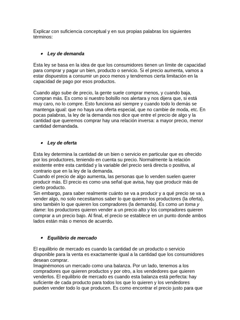 Leyes de oferta y demanda explicadas | PDF | Oferta y demanda | Oferta ...