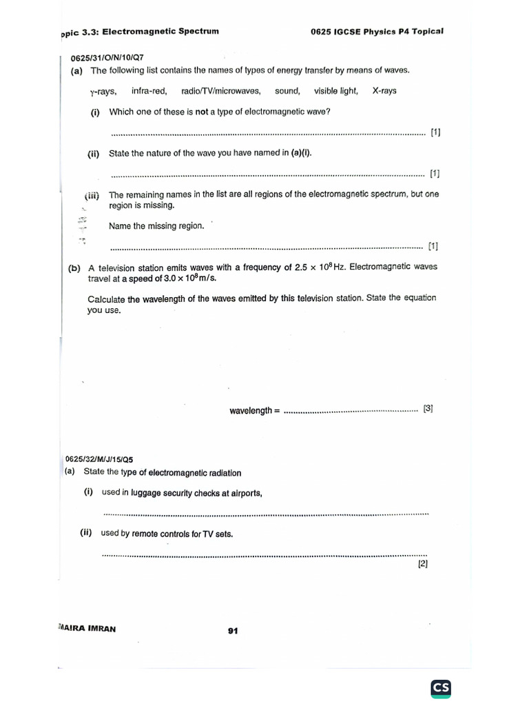 Physics Paper 4 Exam No Lens-1 | PDF