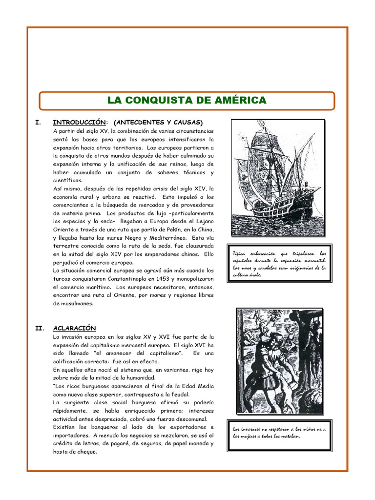 Dibujo de la Conquista de América | PDF