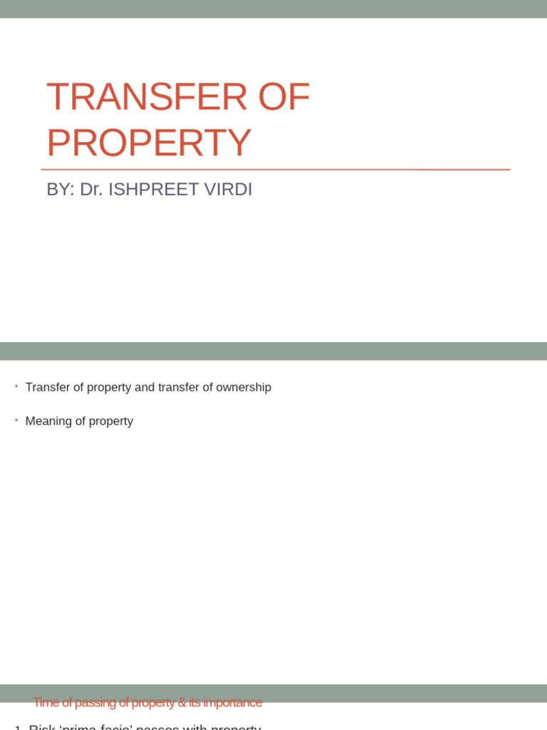 Understanding Property Transfer Laws | PDF | Civil Law (Common Law ...