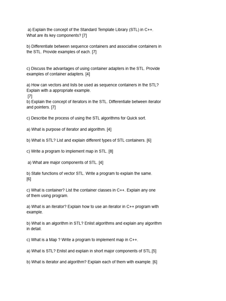 In-Depth Guide to C++ STL Components | PDF