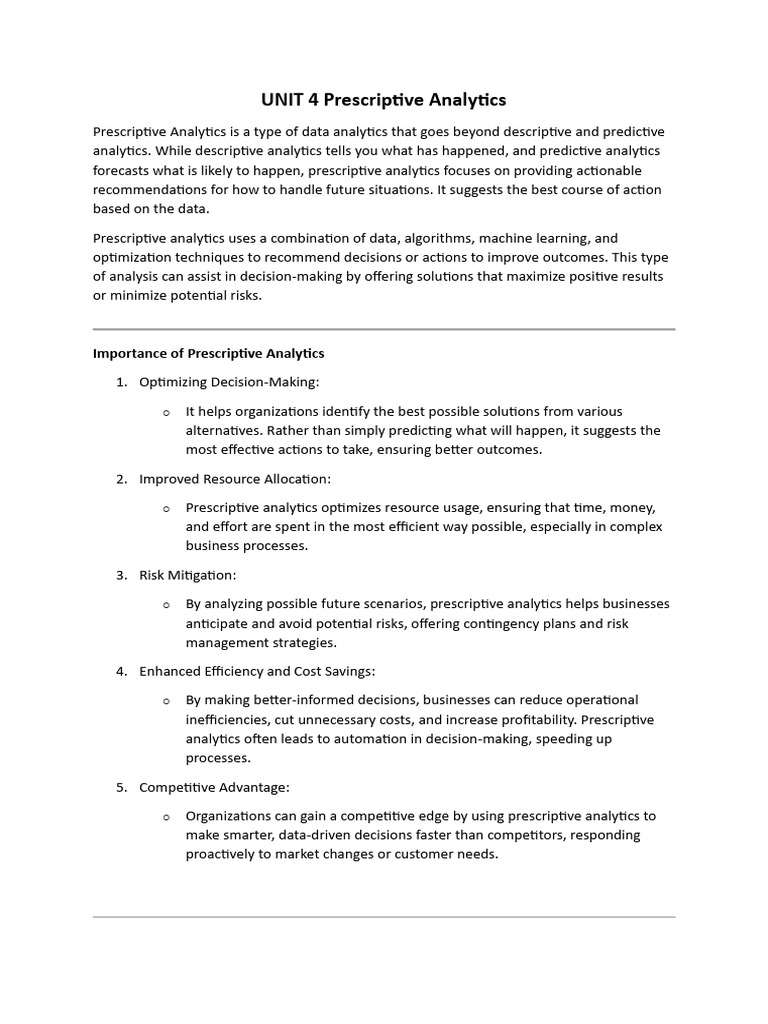 BBA BA UNIT 4 | PDF | Analytics | Risk