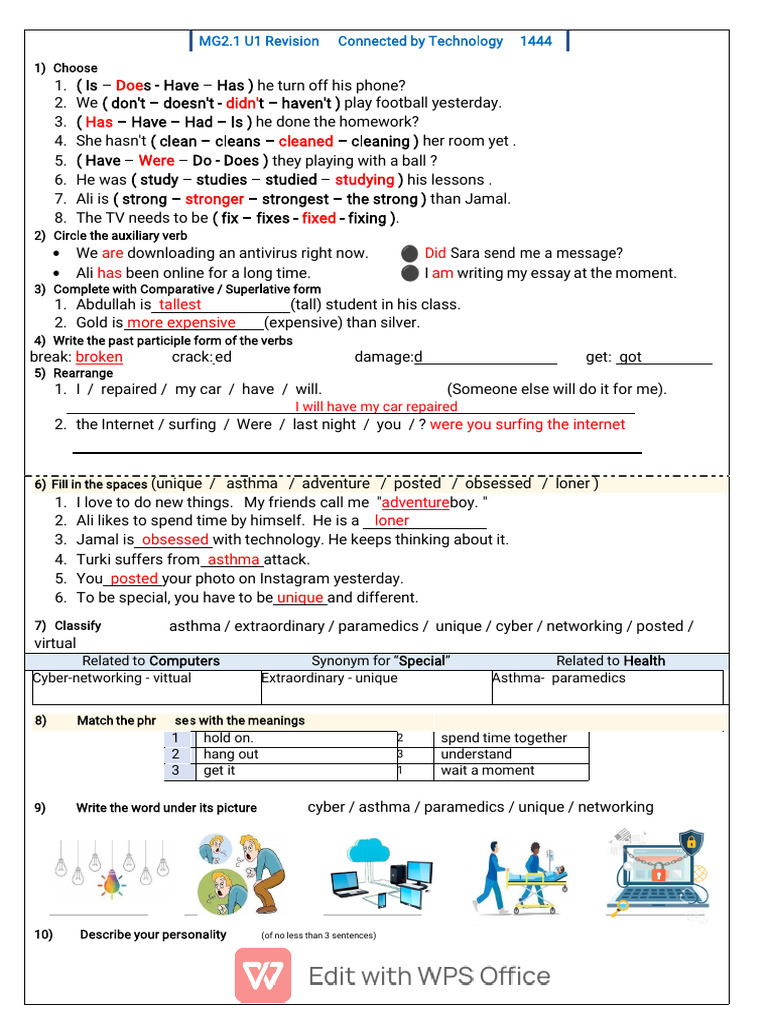 MG2.1 U1 Revision | PDF | Linguistic Typology | Syntax