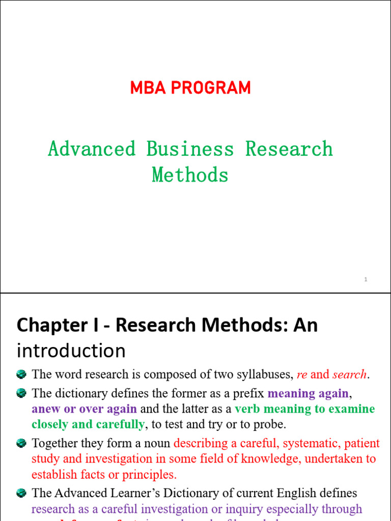 Advanced Business Research Methods | PDF | Sampling (Statistics ...