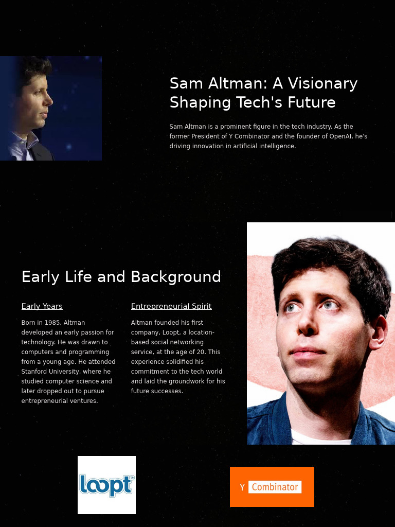 Sam Altman: Visionary in AI and Startups | PDF | Artificial ...