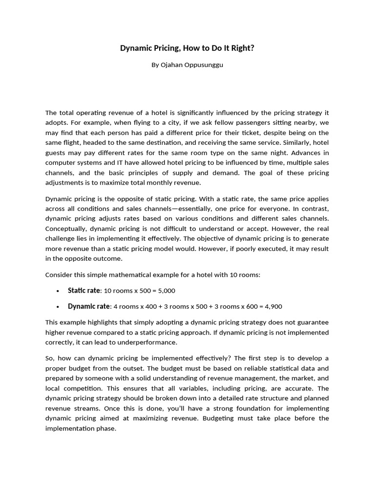 Dynamic Pricing, How To Do It Right | PDF | Pricing | Business Economics