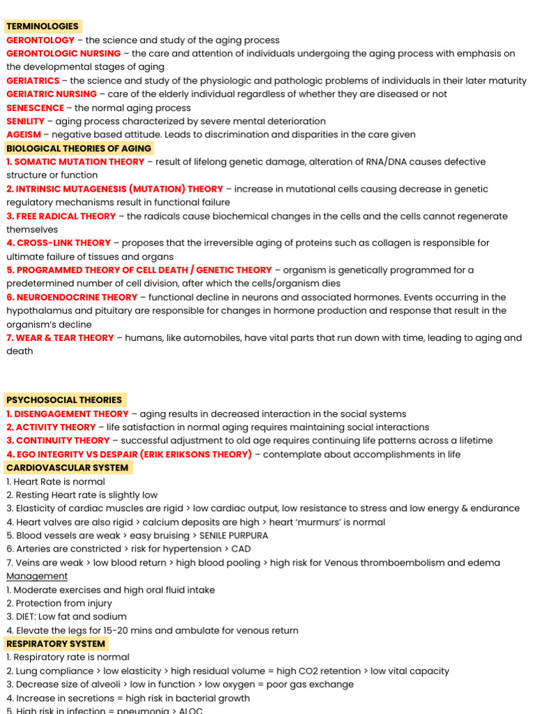 Geriatric Nursing Pdf Ageing Heart