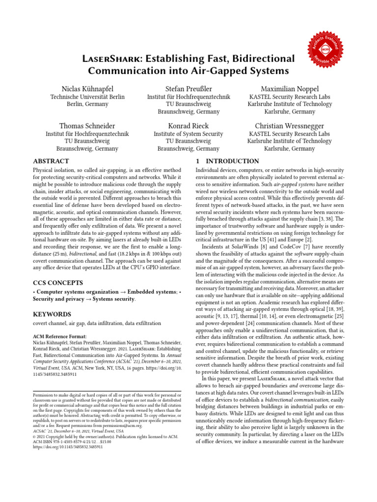 2021-Acsac 240205 084532 | PDF | Light Emitting Diode | Laser