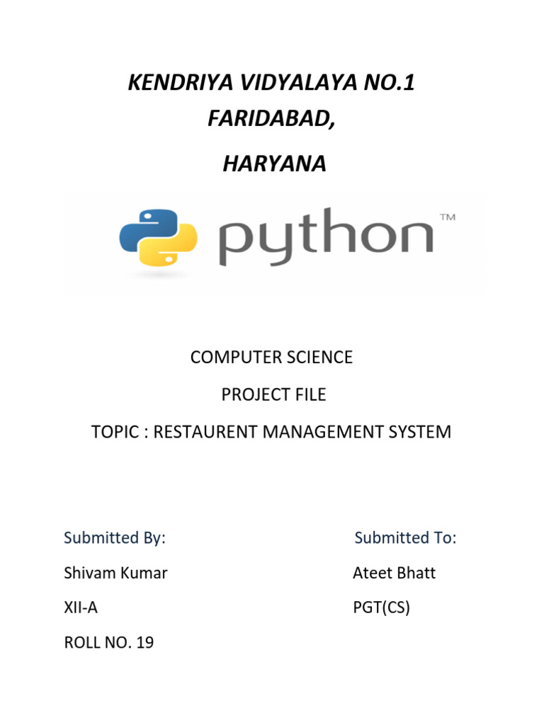 CS PROJECT | PDF | Indian Cuisine | South Asian Cuisine