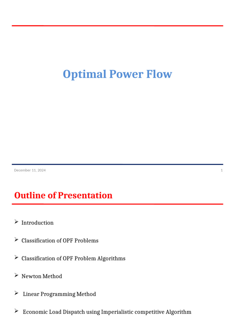 Optimal Power Flow | PDF | Linear Programming | Mathematical Optimization