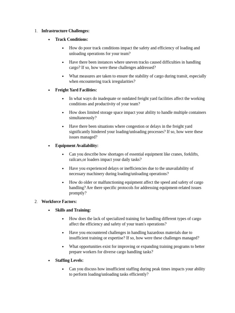 Infrastructure Challenges Pdf Cargo Customs